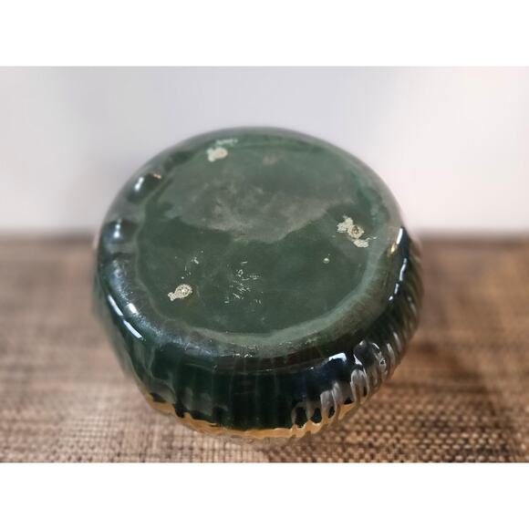 Vintage large green glazed Cattails Pottery vase - Picture 4 of 8